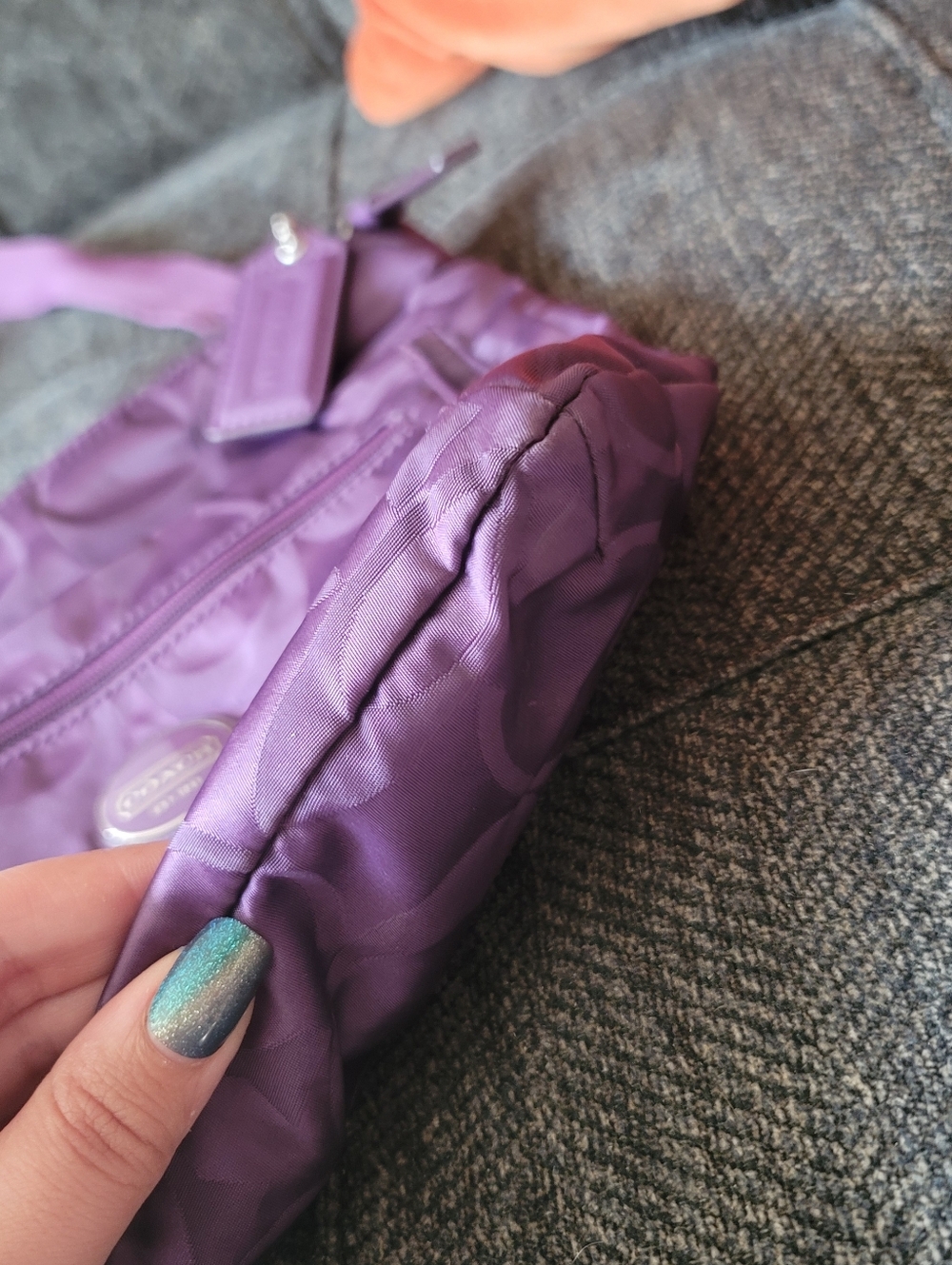 Coach Signature Nylon File Crossbody Bag – Purple - Picture 5 of 12